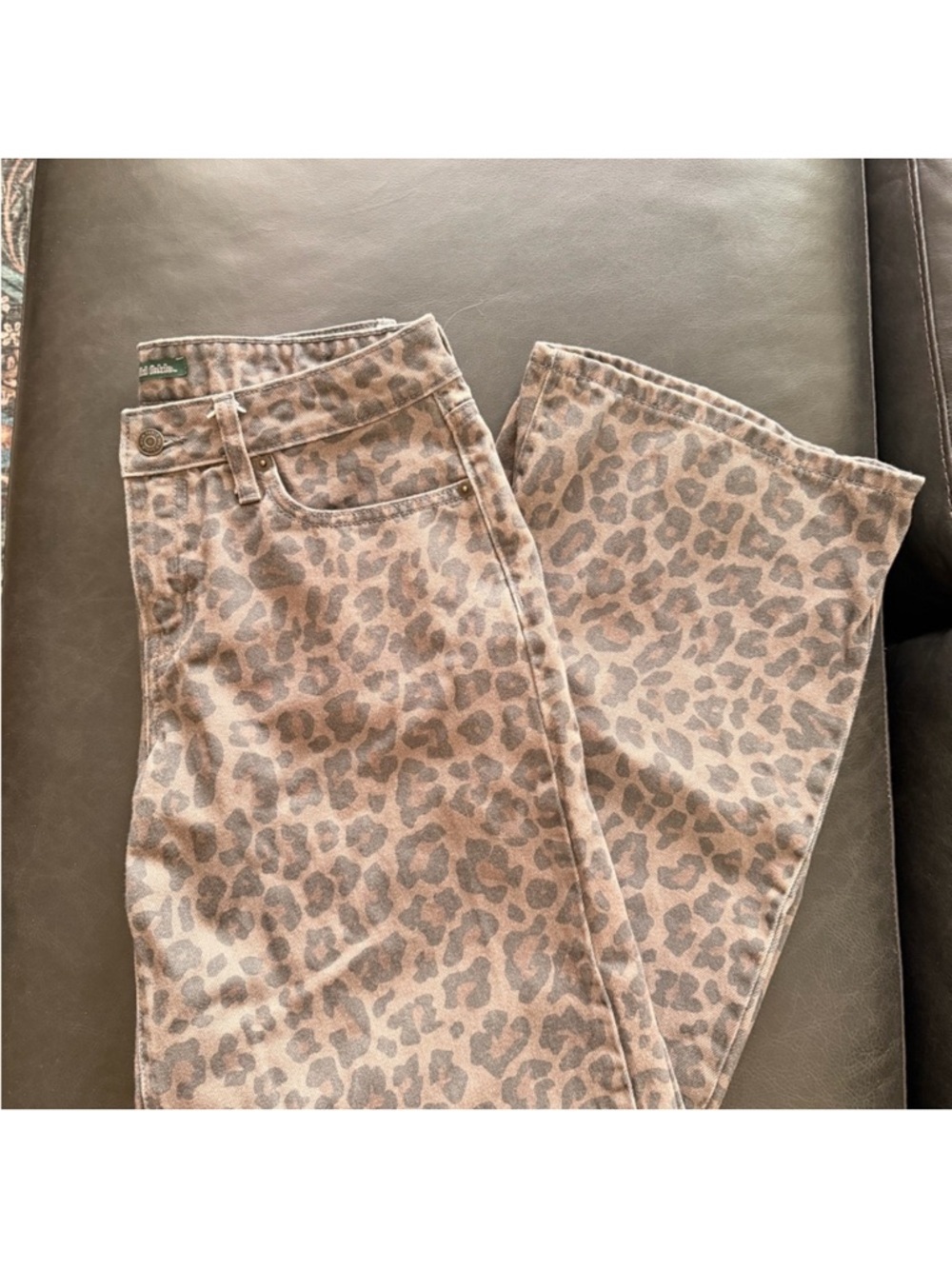 wild fable Leopard Print High-Rise Jeans in Brown/Tan